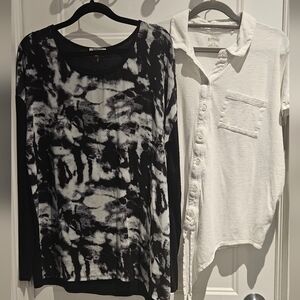 Buffalo David Bitton Black & White Long Sleeve Top & Buffalo White Short Sleeve
